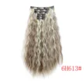Clip in hair extensions 6 pieces set corn wave curly long synthetic hair 16 clips highlight - 6H613#