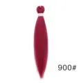 20 inch easy braid synthetic hair extension detail view, color 900# red jumbo braid for styling. - Burgundy