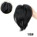 Extension Coda di Cavallo con Molletta Sintetica Corta Riccia Pezzo di Capelli 1B# - Nero Naturale 1B