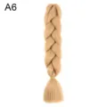 Synthetic jumbo hair braid extension blonde color single piece variant A6 styling. - A6