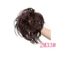 Synthetic messy curly hair bun scrunchie brown hairpiece for women daily styling - 2M33# Dark Brown
