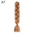 Synthetic jumbo braiding hair extension in light brown color, single braid variant A7. - A7