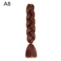Synthetic brown hair braid extension large chunky braided wig for women daily styling. - A8
