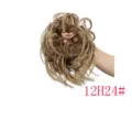 Synthetic messy hair bun scrunchie, curly wavy hairpiece for women daily styling. - Color 12H24#