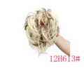 Synthetic hair bun scrunchie messy curly hairpiece, color 12H613#. Fluffy styling accessory. - 12H613#