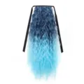 Estensione coda di cavallo riccia sfumata blu, capelli sintetici lunghi con nastro. - Blu Scuro Celeste