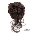 Chignon sintetico codino riccio castano scuro 2M33# ciambella capelli voluminosa. - 2M33# Marrone Scuro