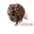 Synthetic hair bun scrunchie fluffy curly hair piece for women daily styling 18TH10# - Ash Brown Highlight