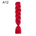 Red synthetic jumbo braid hair extension, vibrant color twist braiding wig hair piece. - A12