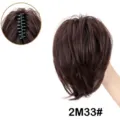 Synthetische Klauw Clip Kort Haar Broodje Paardenstaart Extensie Donkerbruin 2M33# - Chocoladebruin