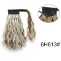 Wellenvolumen Pferdeschwanz Haarteil Klettverschluss Synthetische Locken Perücke 6H613# - Helles Goldbraun Mix 6H613#