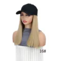 Synthetische Perücke Baseballcap mit glattem blondem Haar, modische Alltagsbekleidung. - Farbe #16