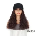 Synthetische Faser Perücke Baseballkappe All-in-One mittellanges gewelltes Haar für Damen. - 2M33# Dunkelbraun