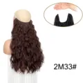 Extension capelli filo invisibile ondulato marrone 2M33# parrucca un pezzo riccia - 2M33# Marrone Rosso Scuro