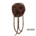 Chignon capelli sintetici con lunghe ciocche pettinatura marrone naturale donna bella - Colore 4M30#