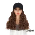 Synthetische Perücke mit Baseballcap Lange Wellenförmige Haare Integrierte Kappe Mode 2M30# - 2M30# Hellbraun Strähnchen