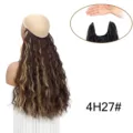 Extension capelli ondulati un pezzo parrucca riccia senza cuciture per le donne. - 4H27# Marrone Chiaro Mèches