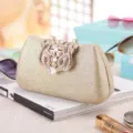 Gouden glinsterende strass avondtas elegante feest clutch tas voor dames kristallen handtas - Goud