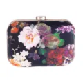 Prachtig bloemenprint detail op de elegante harde avondtas clutch tas oppervlakte. - Geel