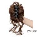 Extention capelli ricci sintetici chignon con molletta coda di cavallo marrone - Marrone Scuro Misto