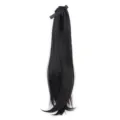 Lange schwarze Pferdeschwanz Haarverlängerung mit Schleife, synthetisches Haarteil für Frauen. - 40CM / 2#