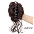 Chignon disordinato marrone sintetico molletta per capelli coda di cavallo capelli ricci corti naturali. - Marrone Mèches 2M33