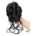 Estensione per coda di cavallo con molletta in capelli sintetici 4# marrone, chignon. - 4#