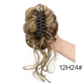 Chignon pince cheveux synthétique bouclé queue de cheval volume naturel 12H24# - Couleur 12H24#