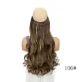 Extension de cheveux longue boucle onduleuse avec fil invisible pour femmes 106#. - Mèche Brune