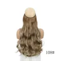 Longue extension de cheveux ondulees piece invisible fil halo 108# variante de couleur - Brun Méché