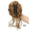Chignon Pince à Cheveux Synthétiques Marron Bouclé Postiche Coiffure Style 6# - Taille 6