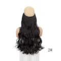 Extension de cheveux halo longue et ondulée fil de pêche invisible pour femmes style. - Brun Foncé