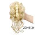 Chignon bouclé blond pince crabe extension de cheveux synthétique queue de cheval. - 22H613#