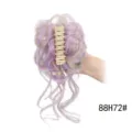 Chignon Synthétique à Pince Violet Blond Bouclé Queue de Cheval Postiche pour Femmes - 88H72#