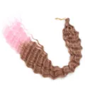 Synthetische tief gewellte Haarverlängerung Ombre Rosa Braun für Damen Flechtfrisuren - T30/Rosa