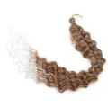 Synthetisches Deep Wave Häkelhaar, Ombre Braun zu Weiß 30 Zoll Haarverlängerung. - T30/60