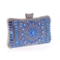 Blauwe kristallen avondtas voor vrouwen luxe strass clutch handtas voor bruiloft party - Blauw