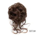 Estensione per chignon riccio sintetico con ciocca disordinata e voluminosa colore marrone - 30T4#
