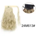 Long wavy synthetic ponytail hair extension blonde wrap around ponytail wig with claw clip. - 24M613# Light Gold Highlight