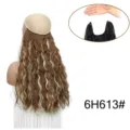 Extension per capelli halo sintetica con design riccio ondulato e filo trasparente - 6H613# Lino Mèches