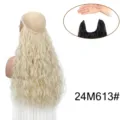 Extension capelli biondi mossi filo invisibile parrucca sintetica riccia 24 pollici - 24M613# Oro Chiaro Mèches