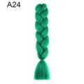Green synthetic jumbo braid hair extension, perfect for stylish DIY hairstyles and party looks. - A24