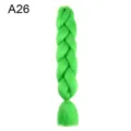Green jumbo braid wig synthetic hair extension for colorful hair styling and braiding crafts. - A26
