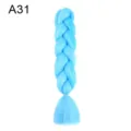 Blue synthetic hair braid extension wig for daily styling and party wear, lightweight. - A31