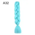 Light blue synthetic jumbo hair braiding extension wig piece for stylish hair styles - A32