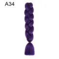Purple jumbo braid hair extension synthetic wig for daily styling and vibrant fashion looks. - A34