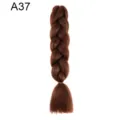 Brown synthetic jumbo braid hair extension, premium pre-braided hair piece, variant A37 - A37