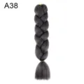 Synthetic jumbo braid hair extension dark grey single piece variant A38 for daily styling. - A38