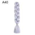 Synthetic jumbo braiding hair extension grey purple pre-stretched braid variant A40 wig piece - A40