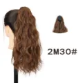 Synthetische wellige Pferdeschwanz Haarverlängerung mit Krallenclip braunes langes Haar. - 2M30# Hellbraun Strähnchen